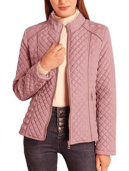 Women's Lightweight Quilted Down Jacket with High Collar | Regular Fit | Zip Pockets | Casual Winter Coat for Everyday Wear