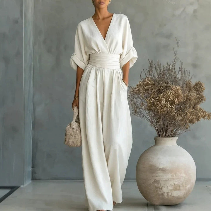 Elowen | Chic Draped Wide-Leg Jumpsuit