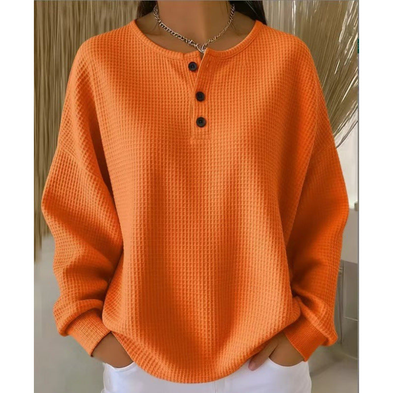 Chloe | Orange Sweater with Buttons