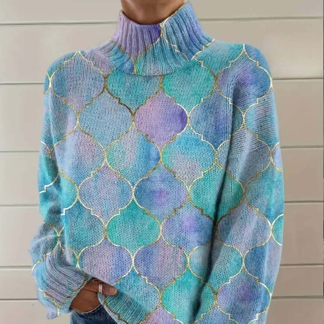 STELLA | COLORFUL HIGH-NECK SWEATER