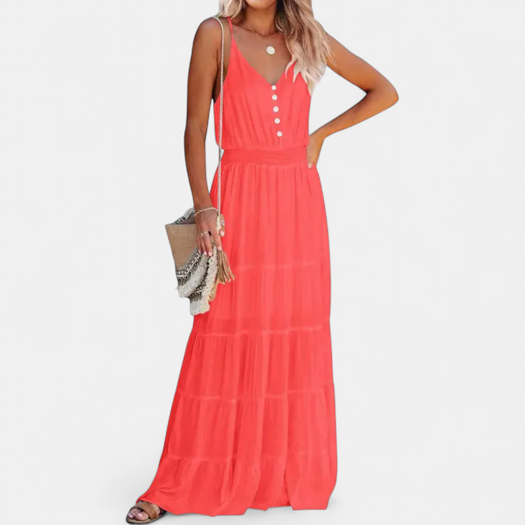 LUANA | V-Neck Sleeveless Maxi Dress