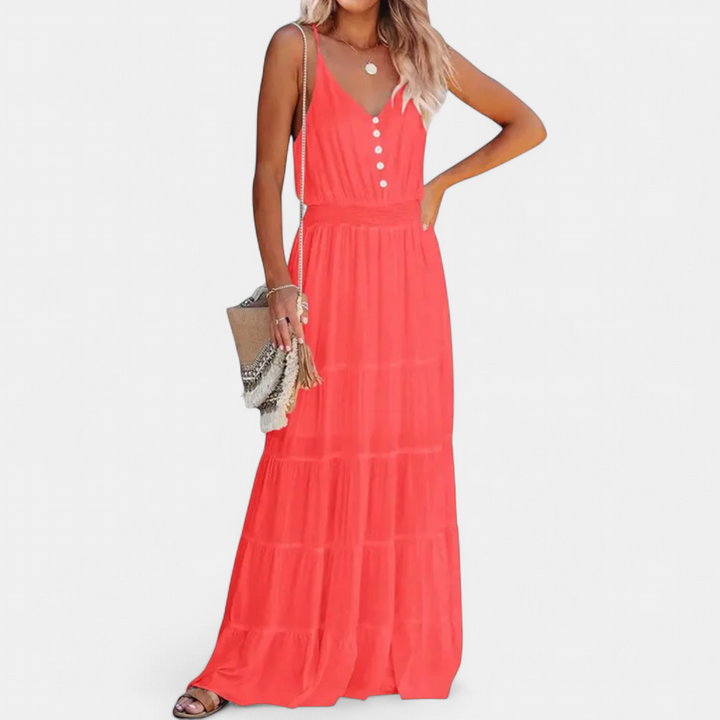 LUANA | V-Neck Sleeveless Maxi Dress