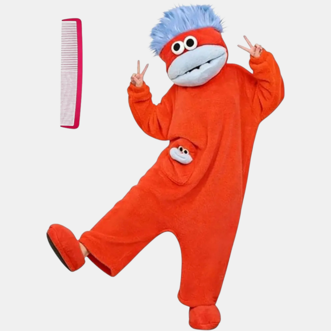 Women's Fleece Onesie Pajamas with Cartoon Monster Hood