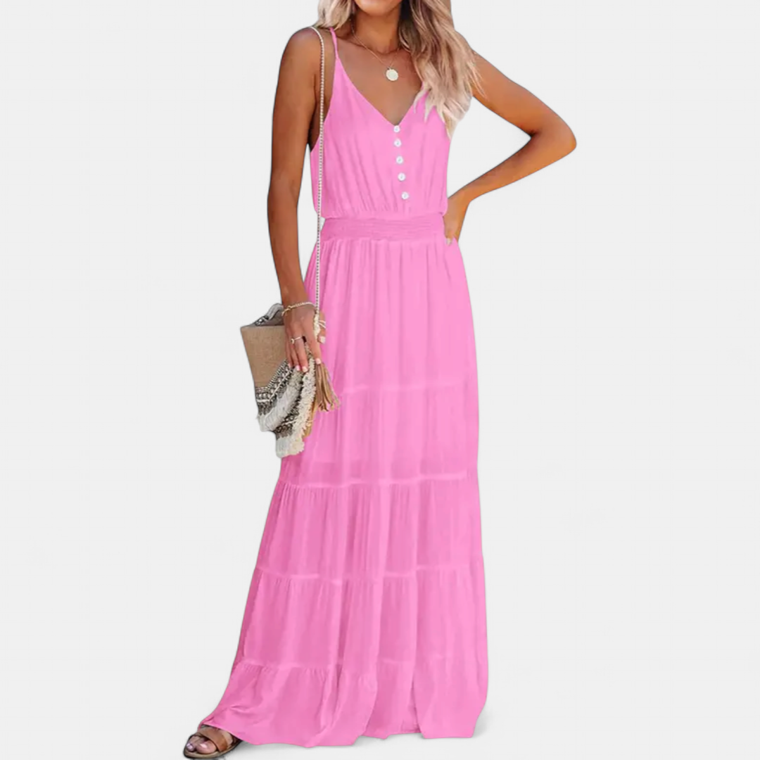 LUANA | V-Neck Sleeveless Maxi Dress
