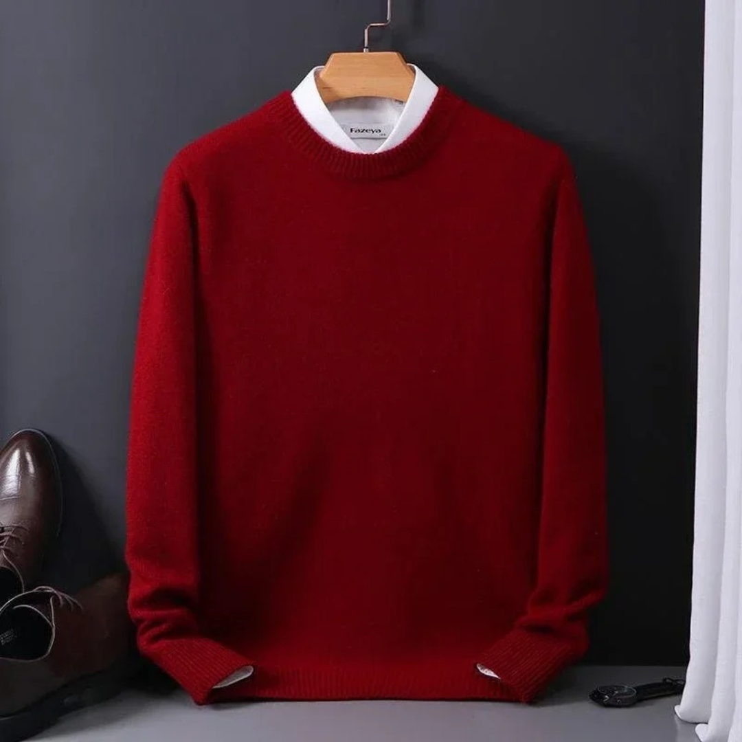 Noah | Men's Cashmere Crew Neck Sweater with Elegant Detailing