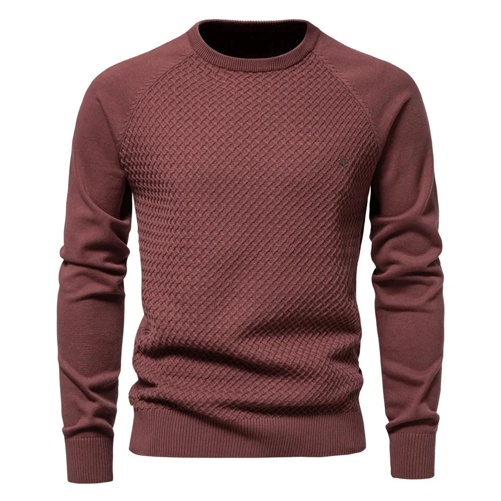 Knitted Men's Sweatshirt with Round Neck