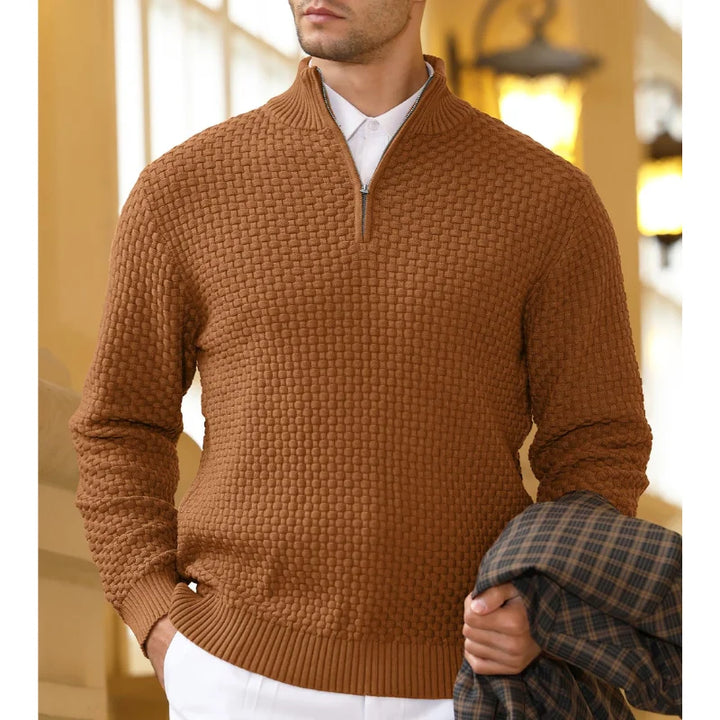 Waffle Knitted Men's Sweater