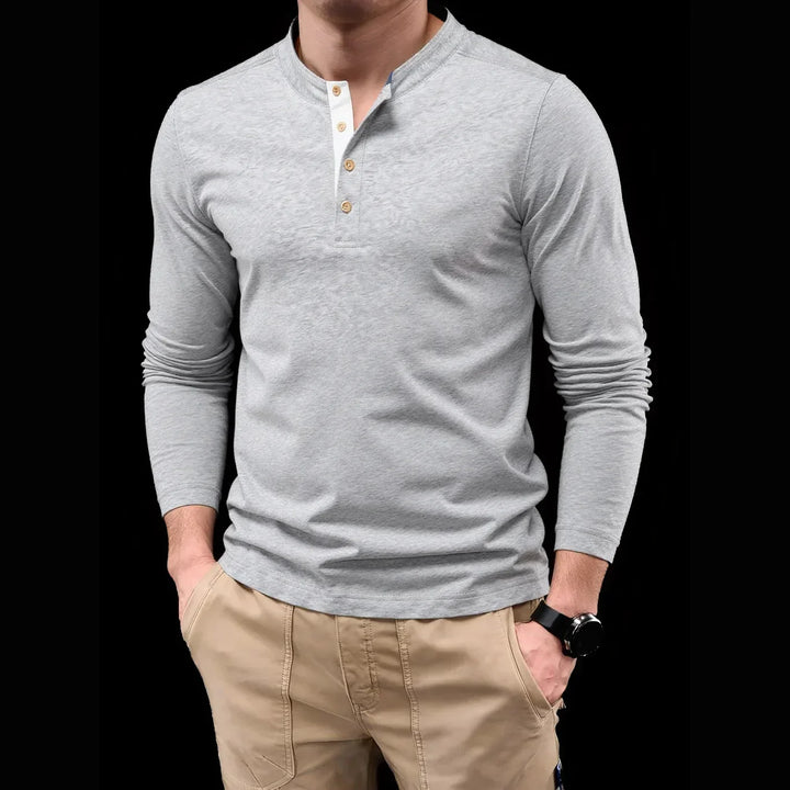 Henley Men's Shirt with Long Sleeves