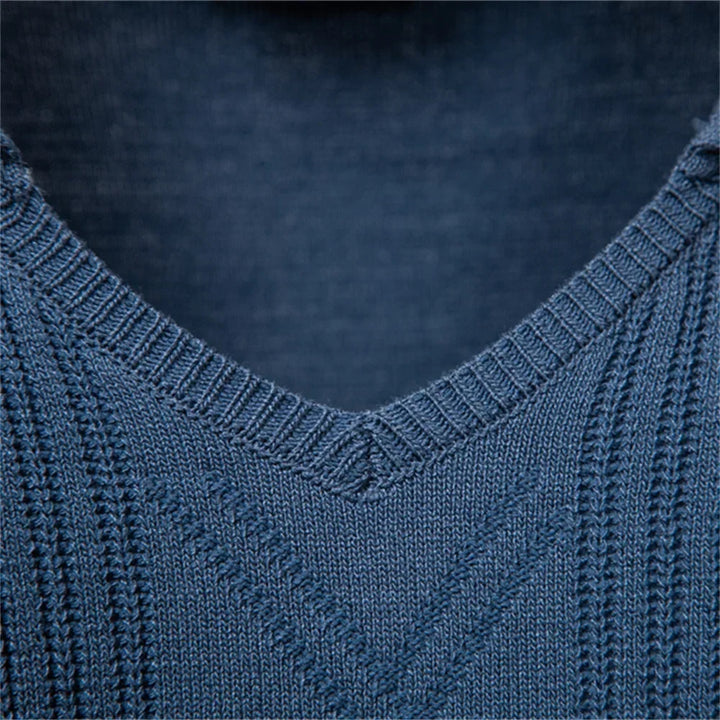 Knitted Luxury Polo with V-Neck