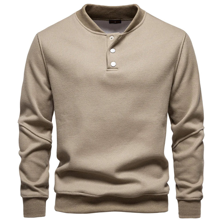 Fleece-Lined Sweatshirt with Button Design