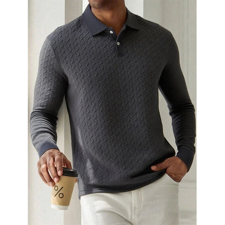 Casual Men's Polo with Long Sleeves