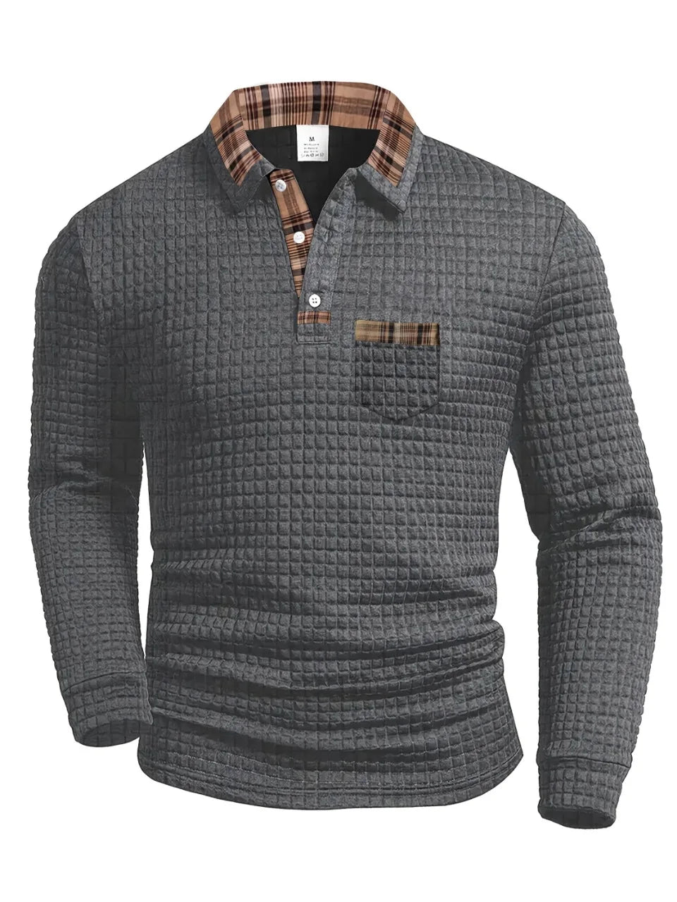 Cason | Men's Textured Weave Knit Polo Sweater