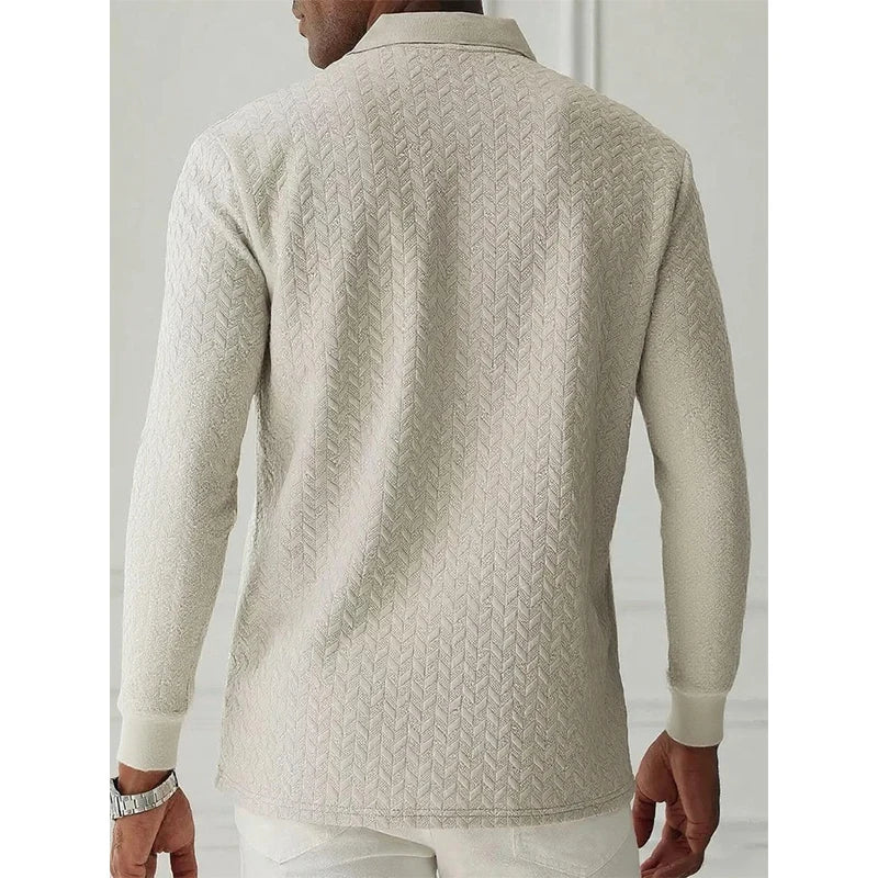 Casual Men's Polo with Long Sleeves