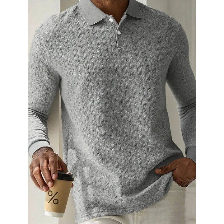 Casual Men's Polo with Long Sleeves