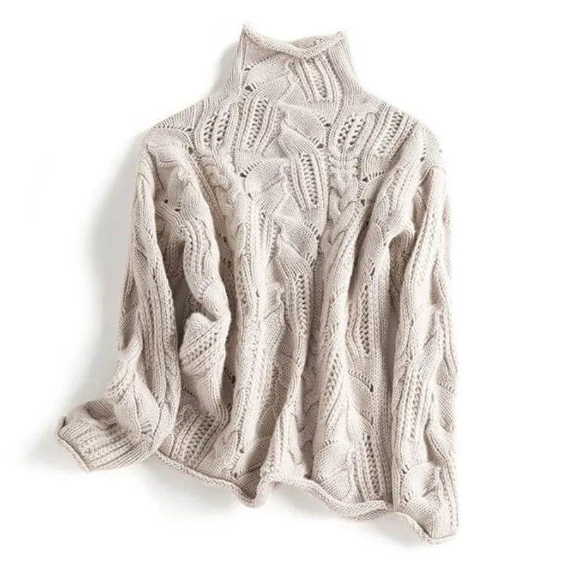 Leocadia | Women's Longline Jumper with Dropped Hem and Long Sleeves