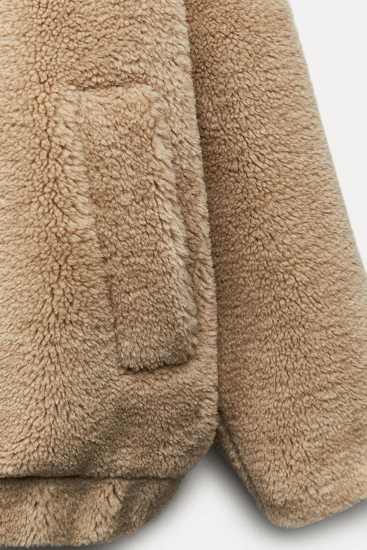 Adelaide Women's Teddy Faux Fur Coat with Drop Shoulder Design