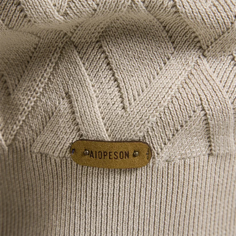 Men's Sweater with Check Design