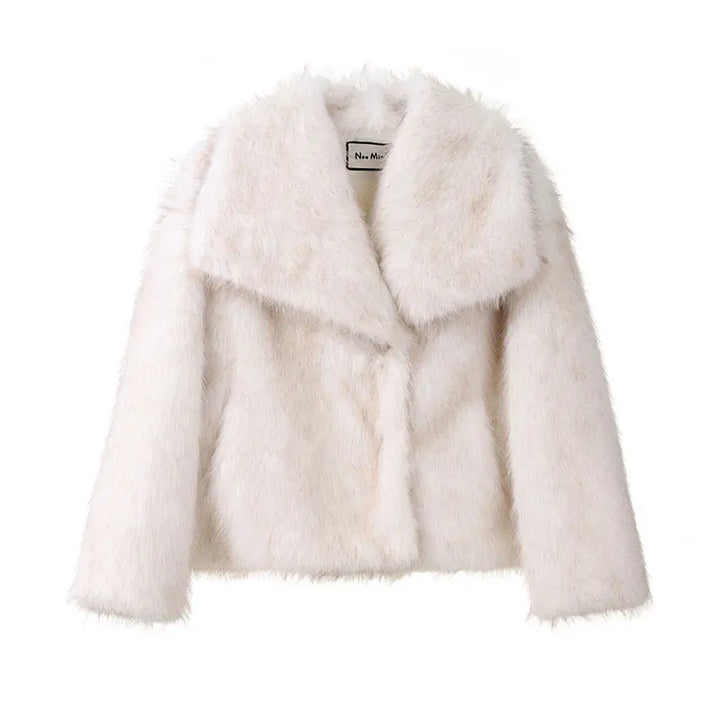 Corinne | Women's Faux Fur Coat with Oversized Shawl Collar