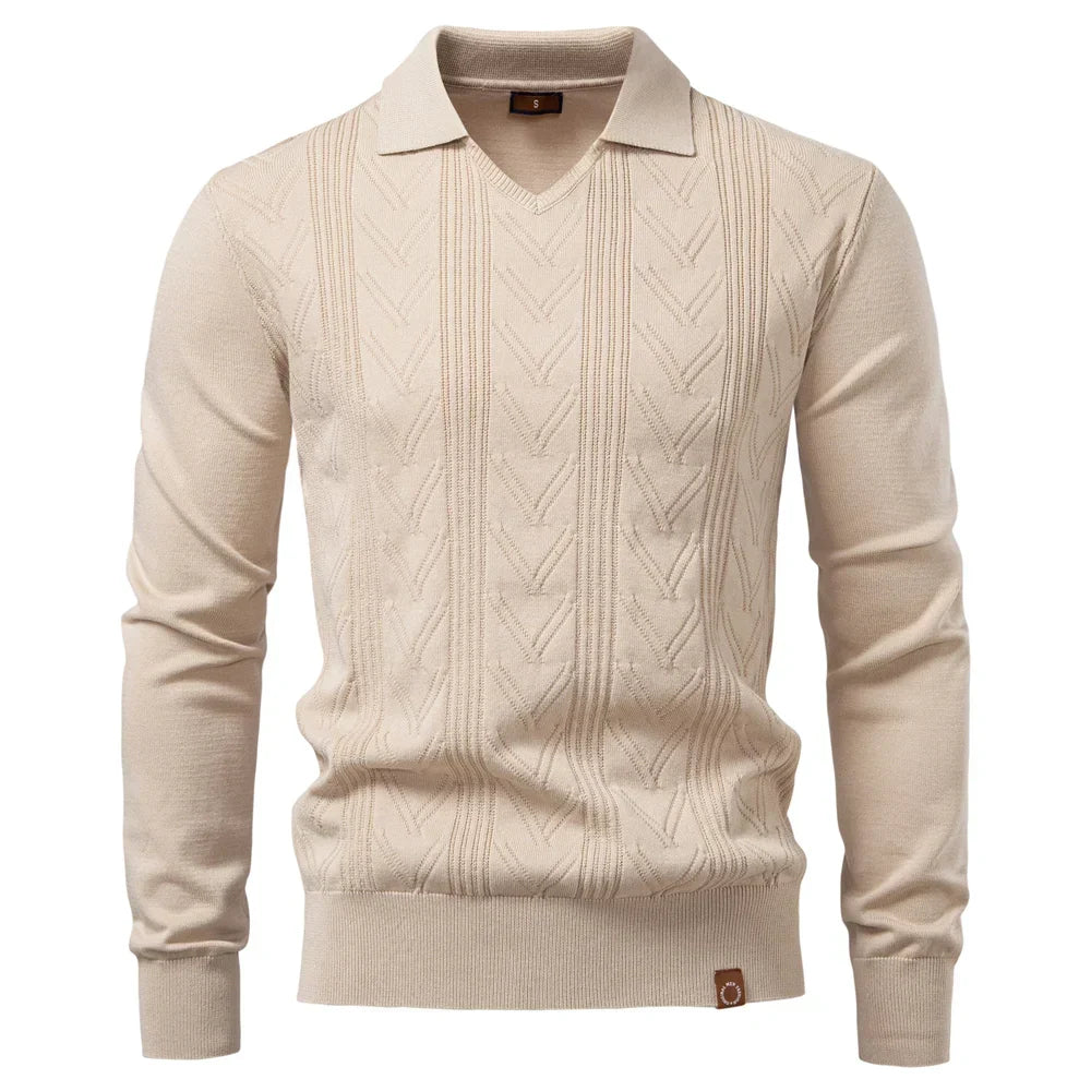 Knitted Luxury Polo with V-Neck