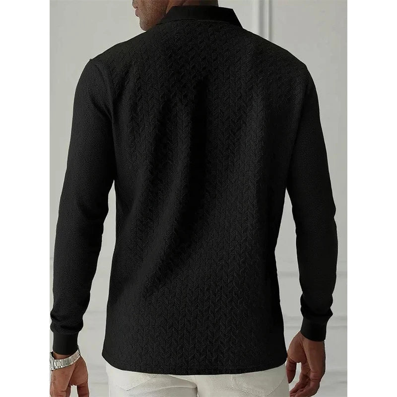 Casual Men's Polo with Long Sleeves