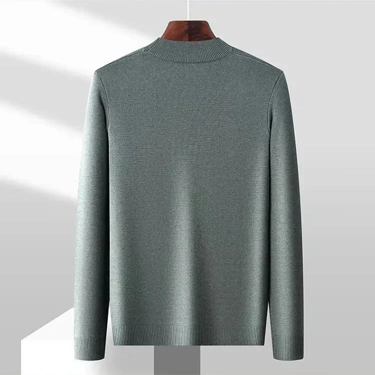 Harriden Men's Jacquard Knit Sweater with Ribbed Mock Neck