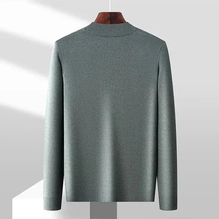 Harriden Men's Jacquard Knit Sweater with Ribbed Mock Neck