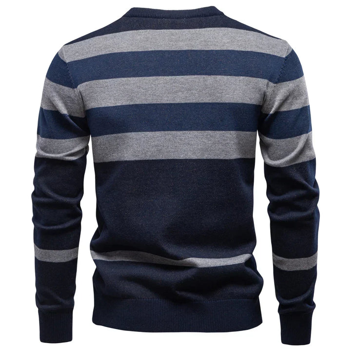 Knitted Men's Sweater with Check Design
