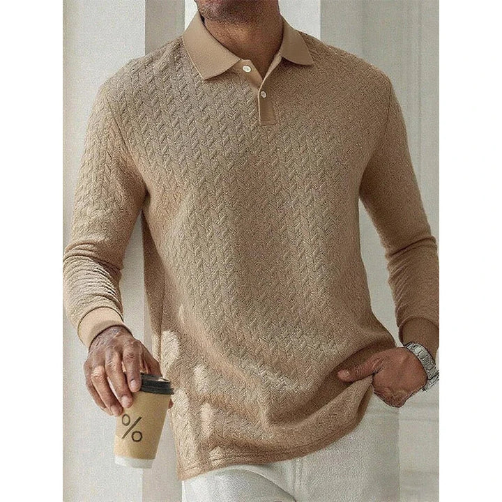 Casual Men's Polo with Long Sleeves