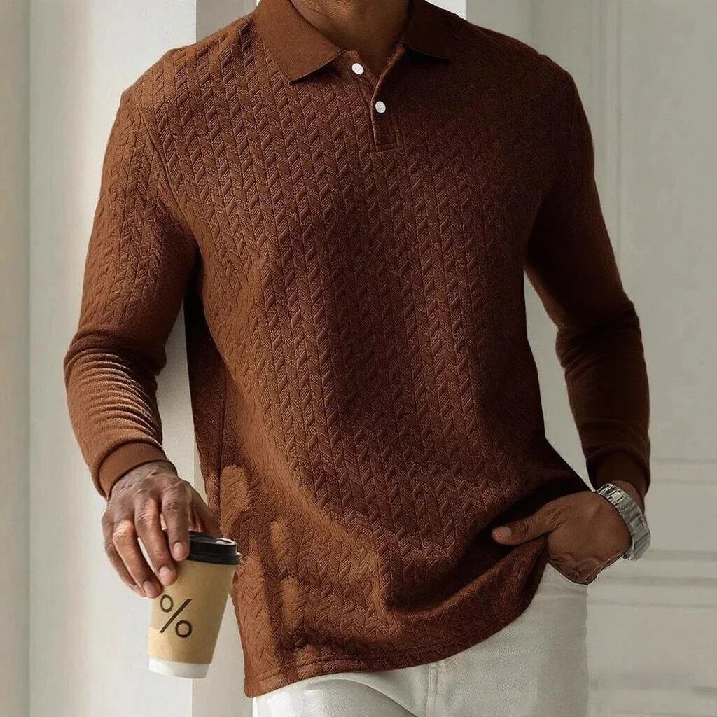Casual Men's Polo with Long Sleeves