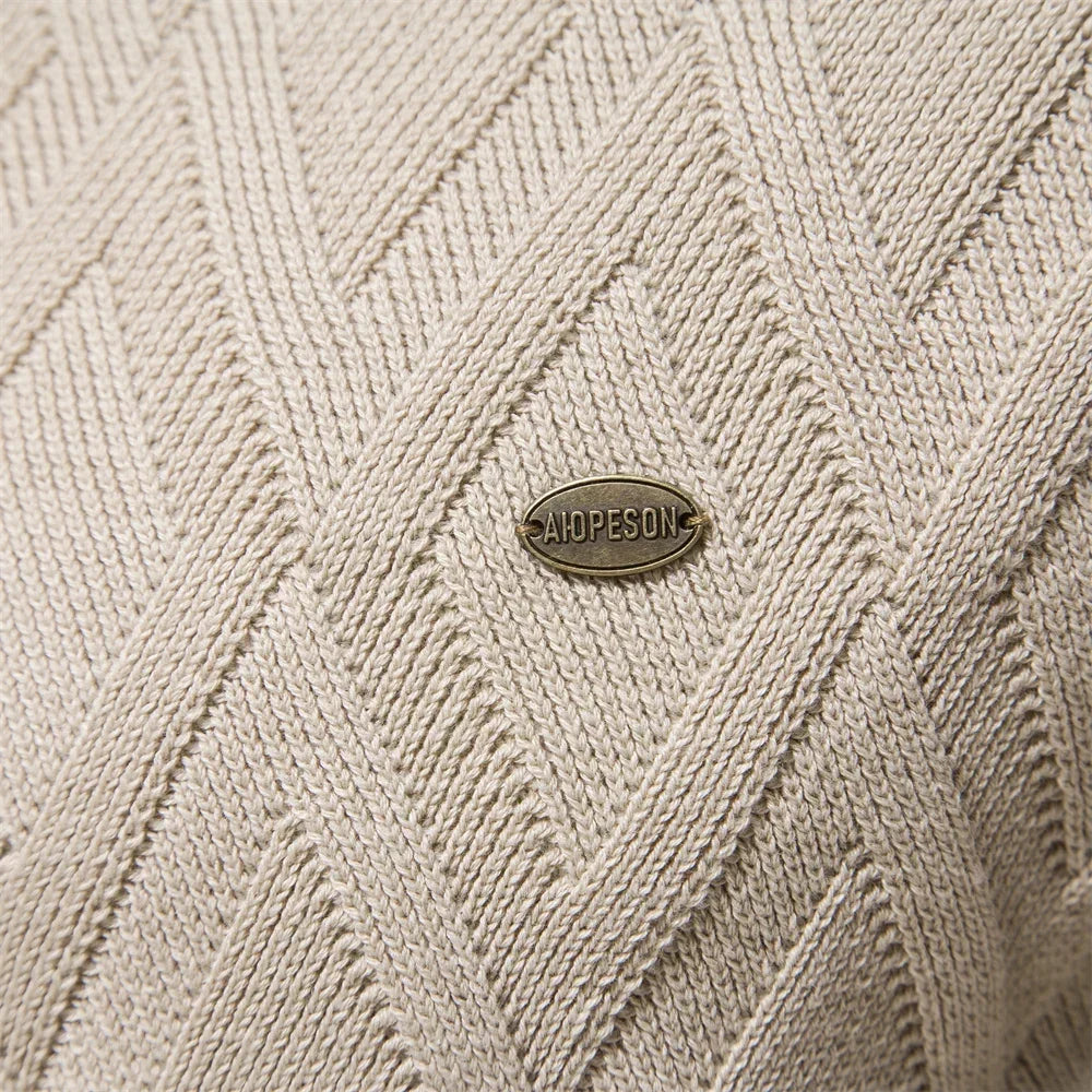 Men's Sweater with Check Design
