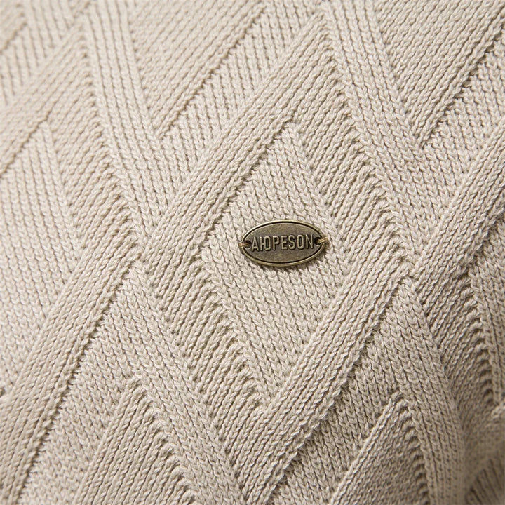 Men's Sweater with Check Design