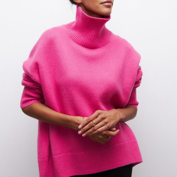 Agata - Cozy Turtleneck Knit Sweater