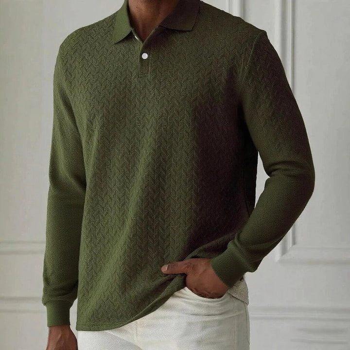 Casual Men's Polo with Long Sleeves