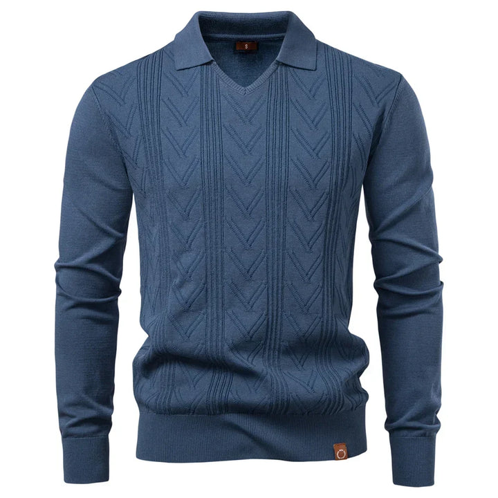 Knitted Luxury Polo with V-Neck