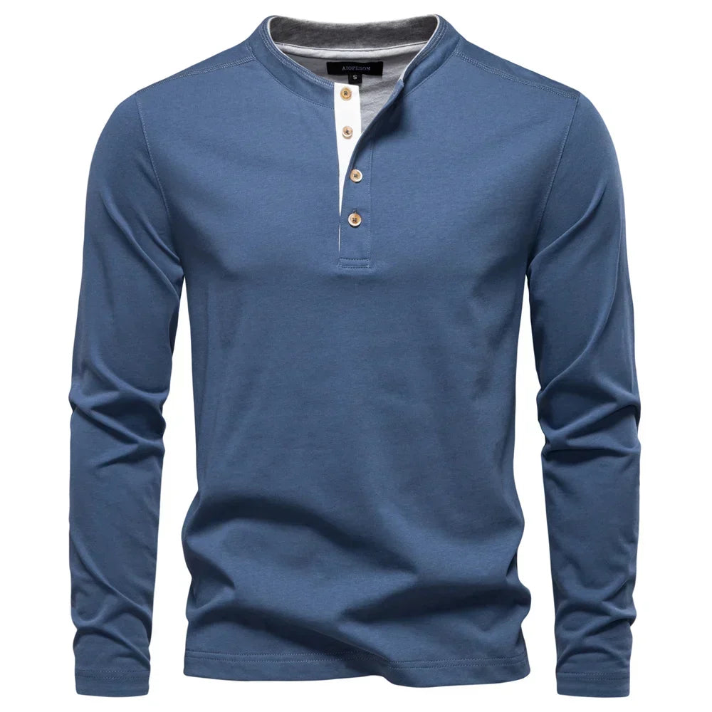Henley Men's Shirt with Long Sleeves
