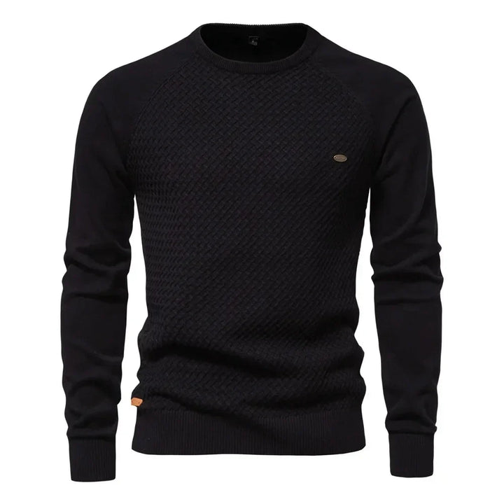 Knitted Men's Sweatshirt with Round Neck