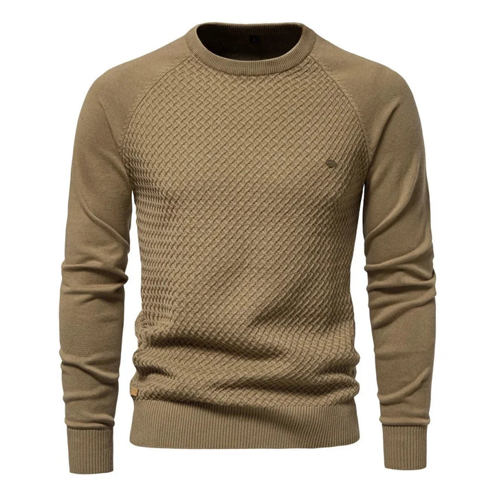 Knitted Men's Sweatshirt with Round Neck