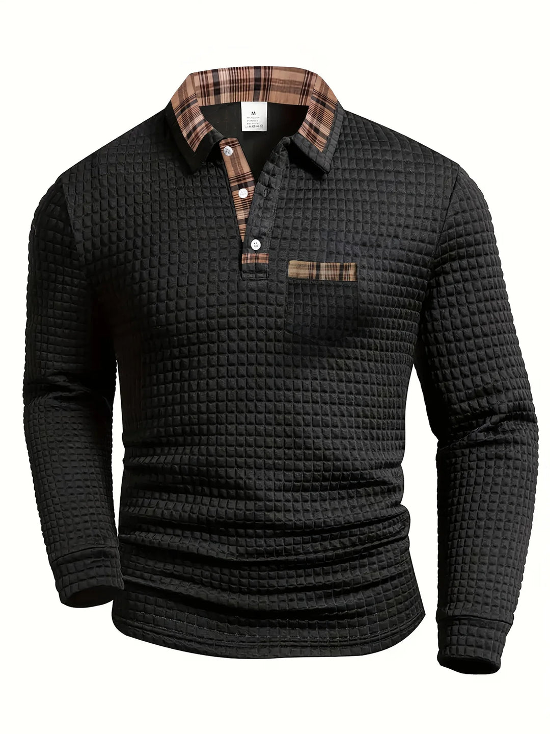 Cason | Men's Textured Weave Knit Polo Sweater