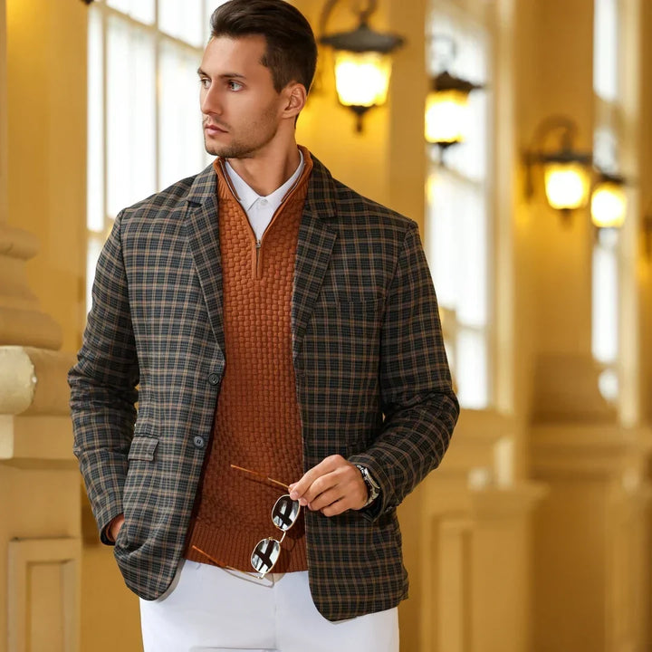 Waffle Knitted Men's Sweater