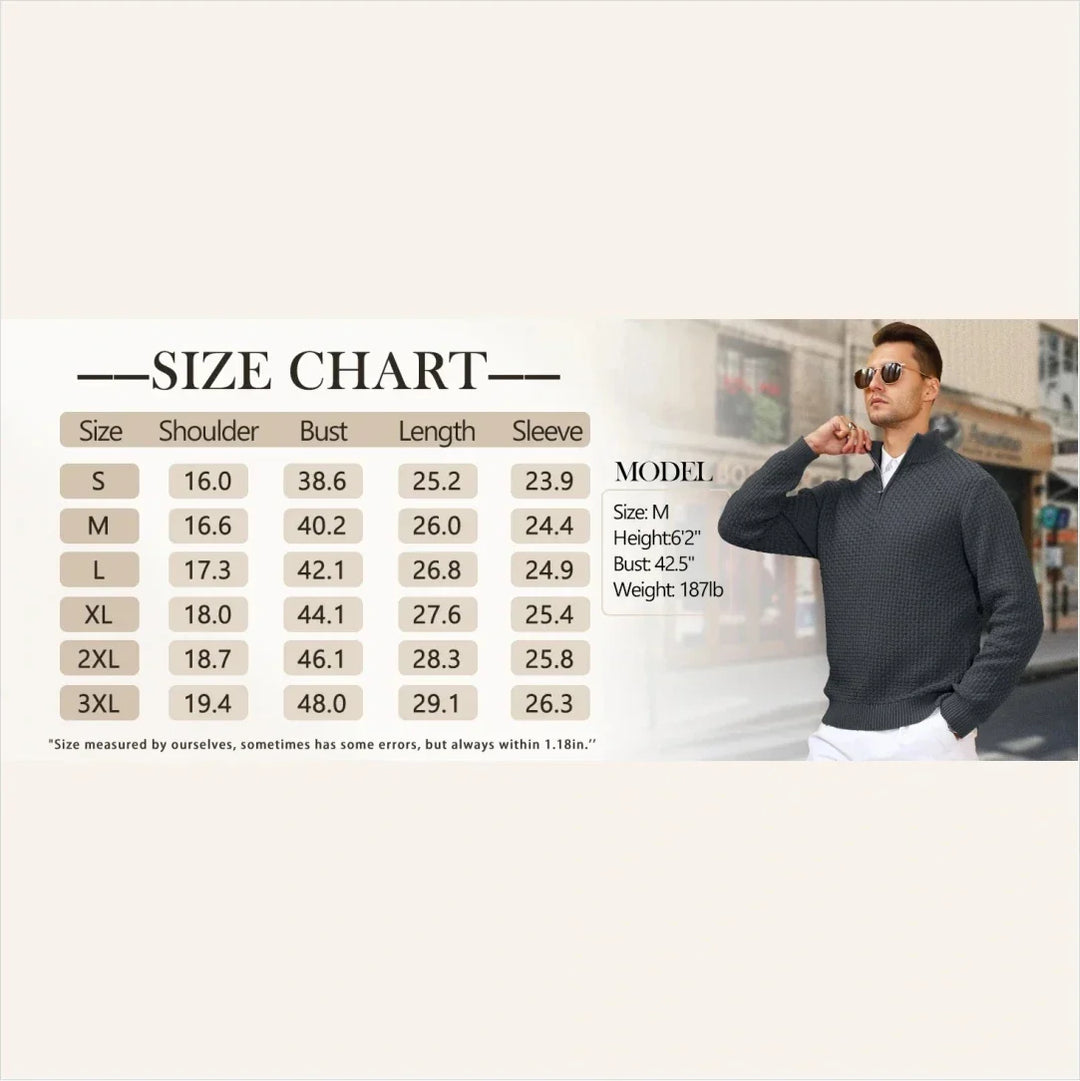 Waffle Knitted Men's Sweater