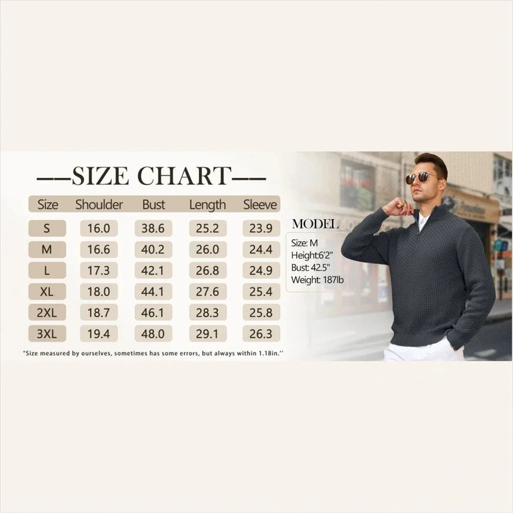 Waffle Knitted Men's Sweater