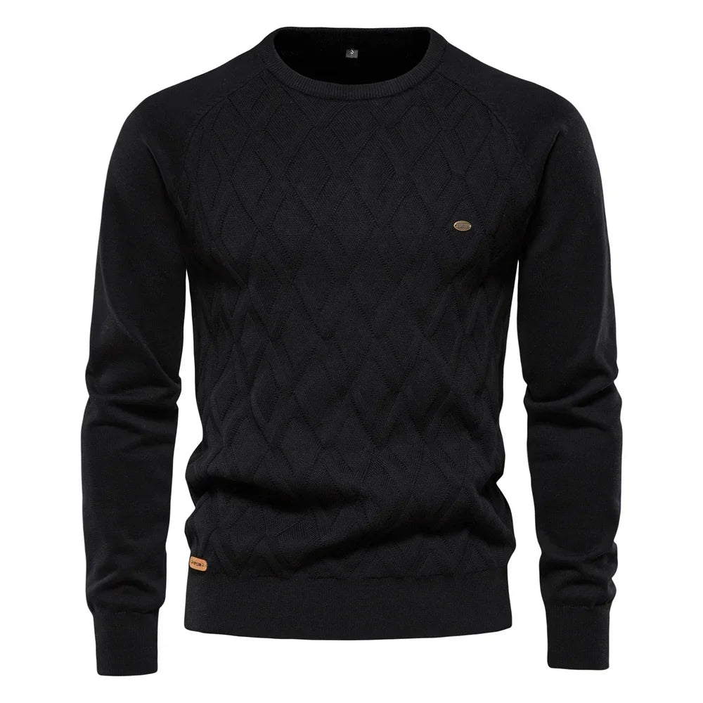 Men's Sweater with Check Design