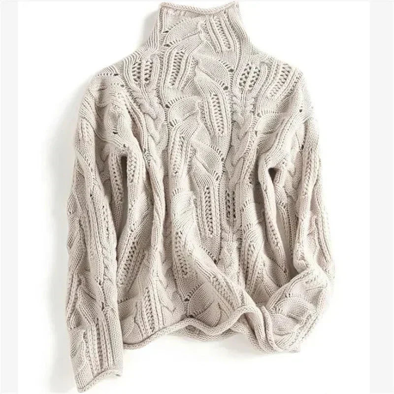 Octavia | Women's Cozy Cashmere Sweater with Ribbed Details