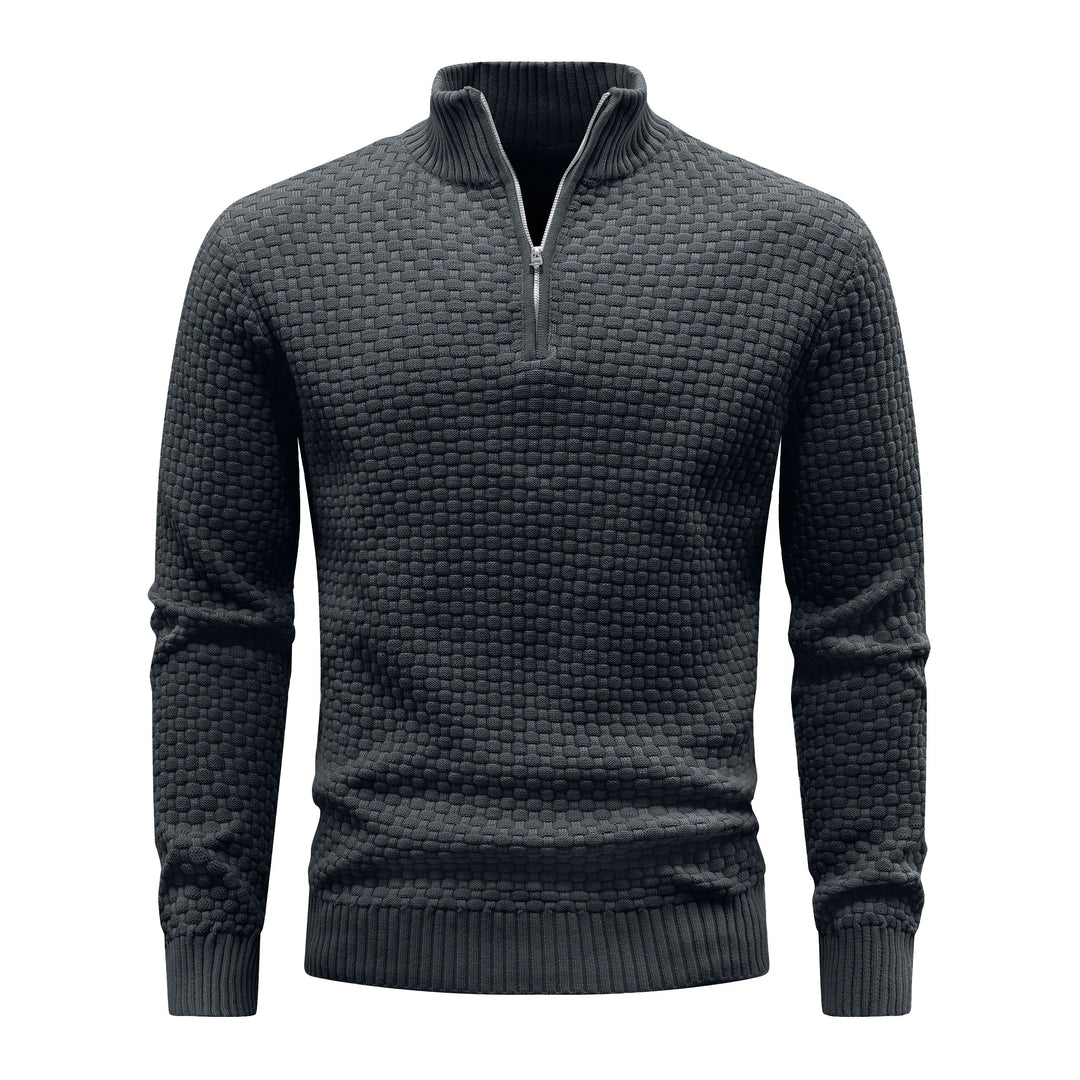 Waffle Knitted Men's Sweater