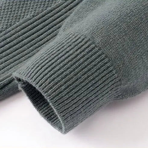 Harriden Men's Jacquard Knit Sweater with Ribbed Mock Neck