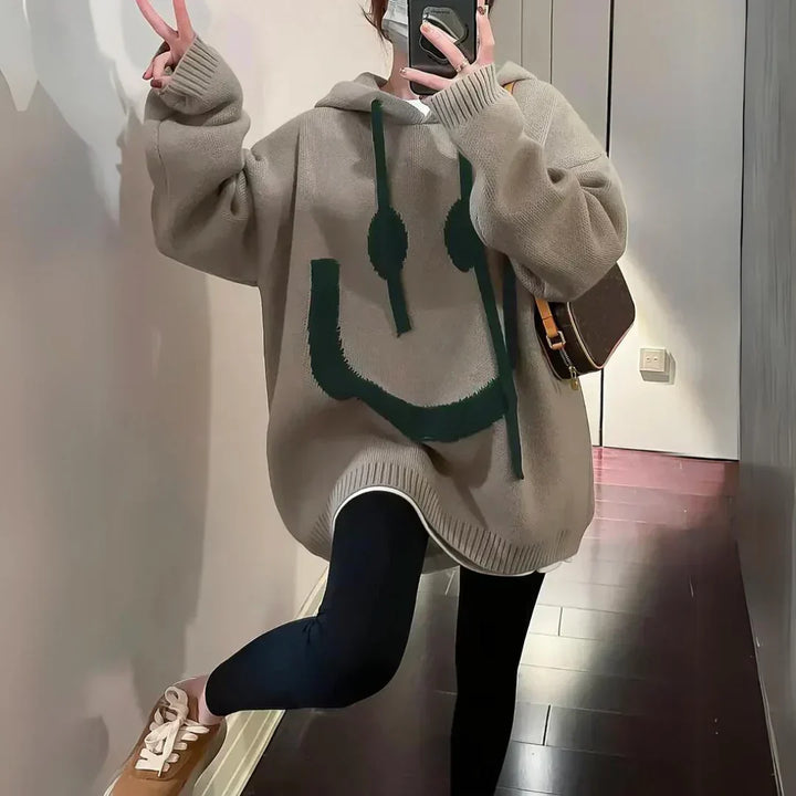 Smiley | Comfy Oversized Hoodie with Fun Design for Women