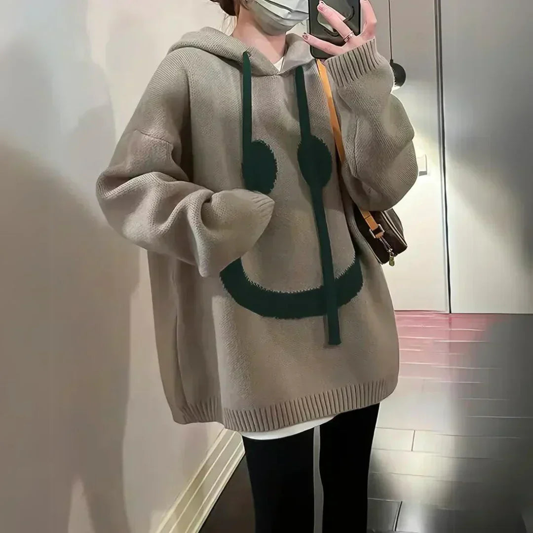 Smiley | Comfy Oversized Hoodie with Fun Design for Women