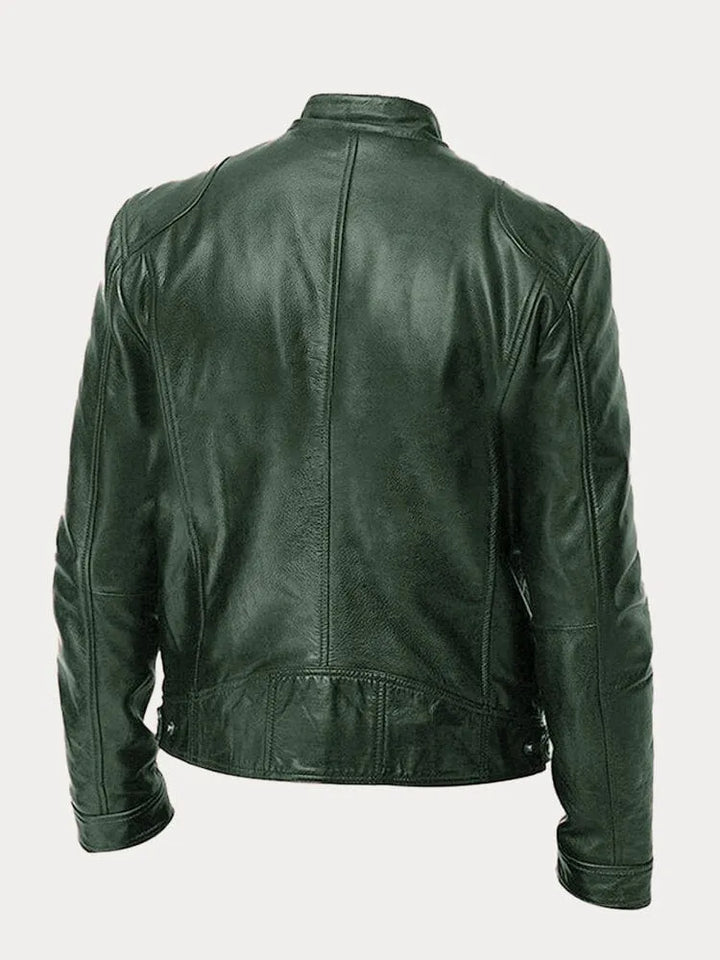Phineas Women's Biker Jacket with Stand Collar and Zip Pockets