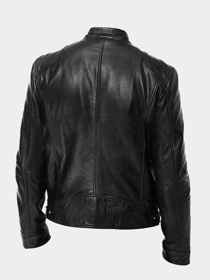 Phineas Women's Biker Jacket with Stand Collar and Zip Pockets