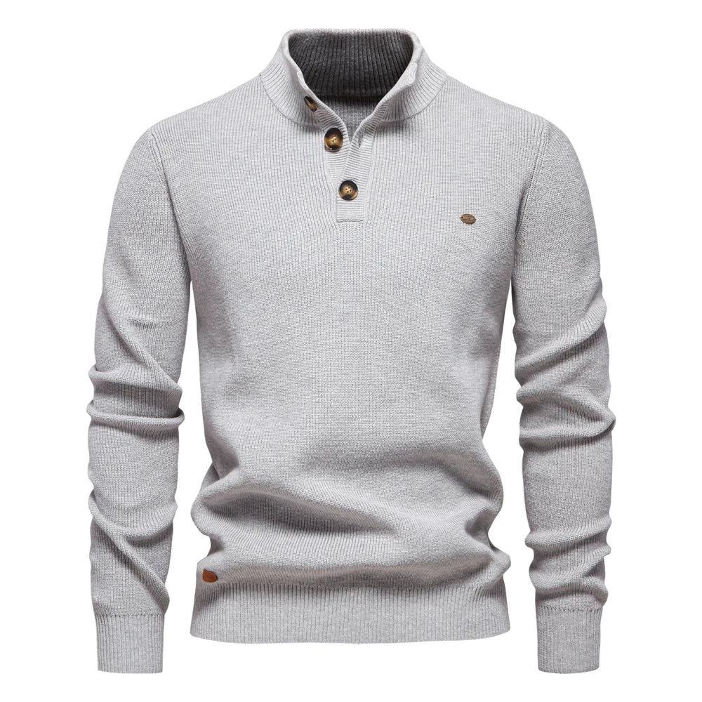 Konrad - Trendy Men's Sweater Featuring Button Detail